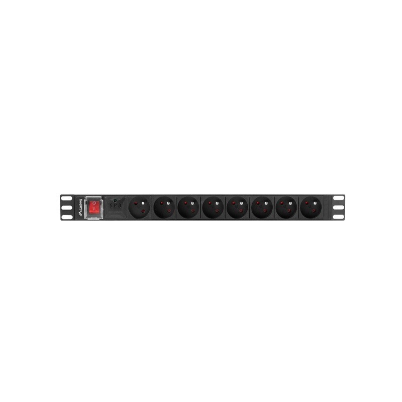 Lanberg PDU-08E-0200-BK unità di distribuzione dell'energia (PDU) 8 presa(e) AC 1U Nero