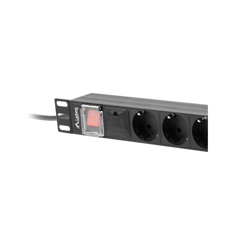 Lanberg PDU-08F-0200-BK unità di distribuzione dell'energia (PDU) 8 presa(e) AC 1U Nero