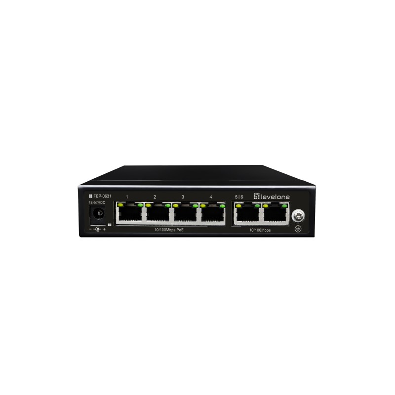 LevelOne FEP-0631 switch di rete Fast Ethernet (10 100) Supporto Power over Ethernet (PoE) Nero