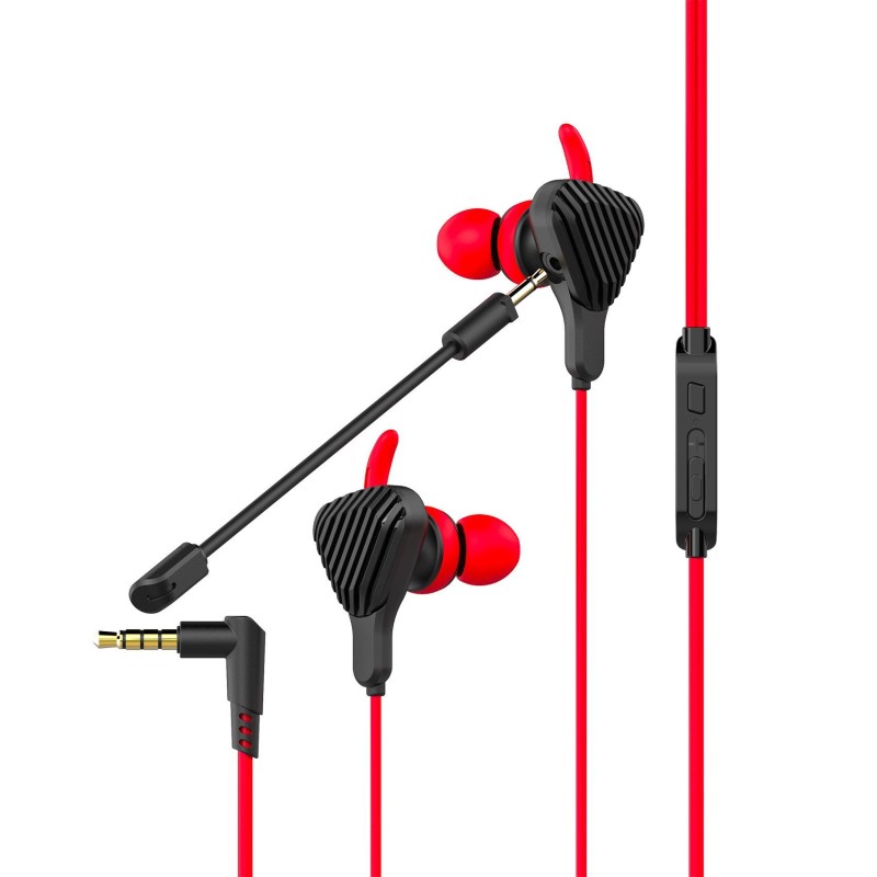 Celly CyberWired Auricolare Cablato In-ear Giocare Nero, Rosso