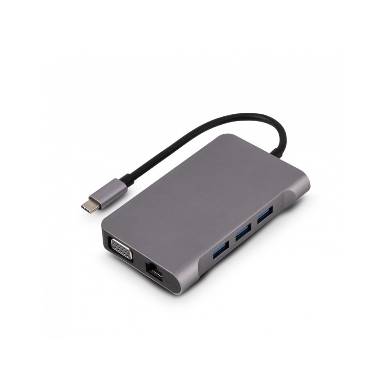 Urban Factory TCM16UF replicatore di porte e docking station per laptop Cablato USB 3.2 Gen 1 (3.1 Gen 1) Type-C Grigio