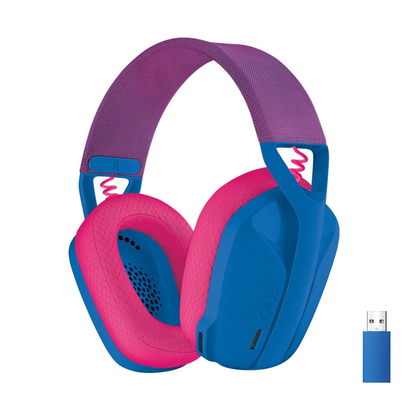 Logitech G G435 LIGHTSPEED Cuffie Gaming Wireless Bluetooth - Cuffie Over Ear Leggere, Microfoni Integrati, Batteria da 18 Ore,