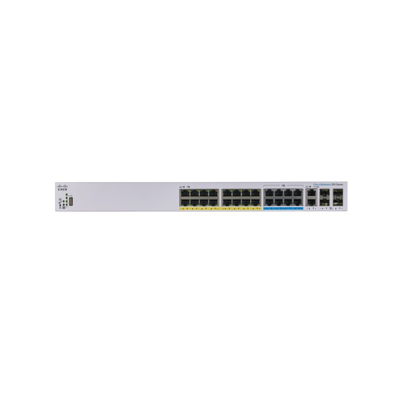 Cisco CBS350-24NGP-4X-UK switch di rete Gestito L3 Gigabit Ethernet (10 100 1000) Supporto Power over Ethernet (PoE) 1U Nero,