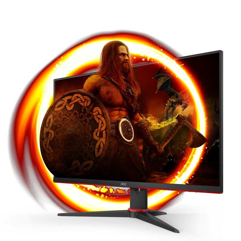 AOC 24G2SAE BK Monitor PC 60,5 cm (23.8") 1920 x 1080 Pixel Full HD Nero, Rosso