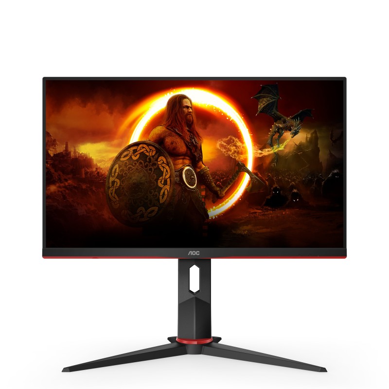 AOC 24G2SU BK Monitor PC 60,5 cm (23.8") 1920 x 1080 Pixel Full HD Nero, Rosso