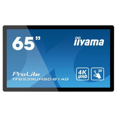 iiyama TF6539UHSC-B1AG visualizzatore di messaggi Pannello piatto interattivo 165,1 cm (65") LCD 500 cd m² 4K Ultra HD Nero