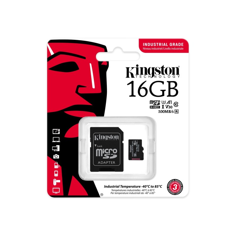 Kingston Technology Industrial 16 GB MicroSDHC UHS-I Classe 10