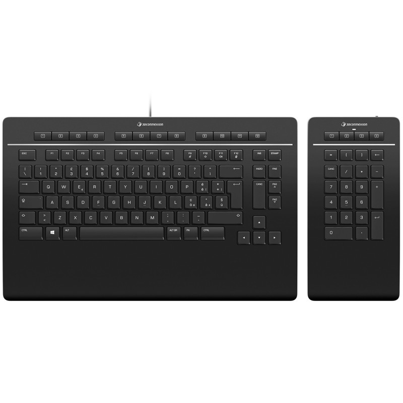 3Dconnexion Keyboard Pro tastiera USB + Bluetooth QWERTY Italiano Nero