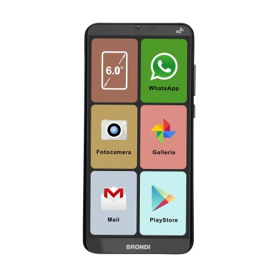 Brondi Amico Smartphone XL 15,2 cm (6") Doppia SIM Android 11 Go edition 4G USB tipo-C 2 GB 16 GB 2500 mAh Nero