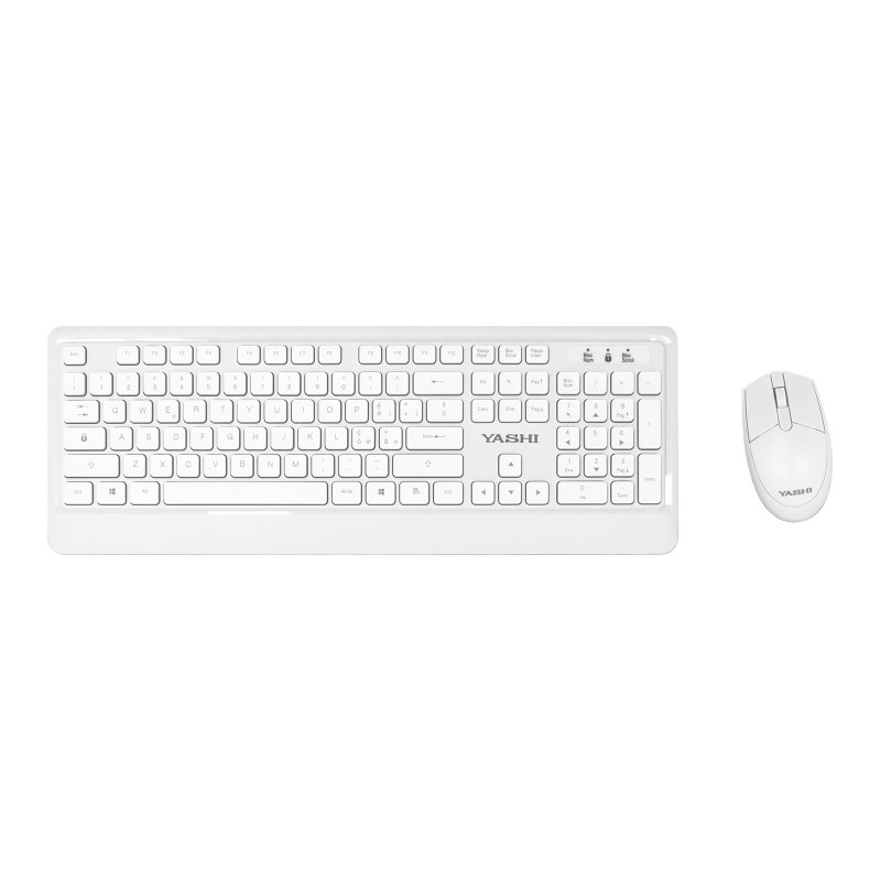 YASHI MY538 tastiera Mouse incluso RF Wireless Bianco