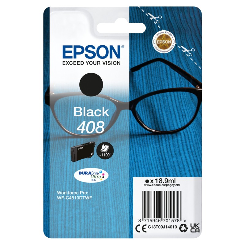 Epson Singlepack Black 408 DURABrite Ultra Ink