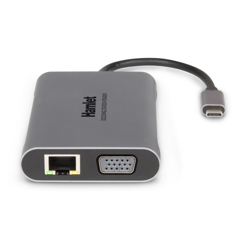 Hamlet HDKC-PD400V replicatore di porte e docking station per laptop Cablato USB 3.2 Gen 1 (3.1 Gen 1) Type-C Grigio