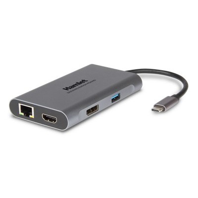 Hamlet HDKC-PD400D replicatore di porte e docking station per laptop Cablato USB 3.2 Gen 1 (3.1 Gen 1) Type-C Grigio