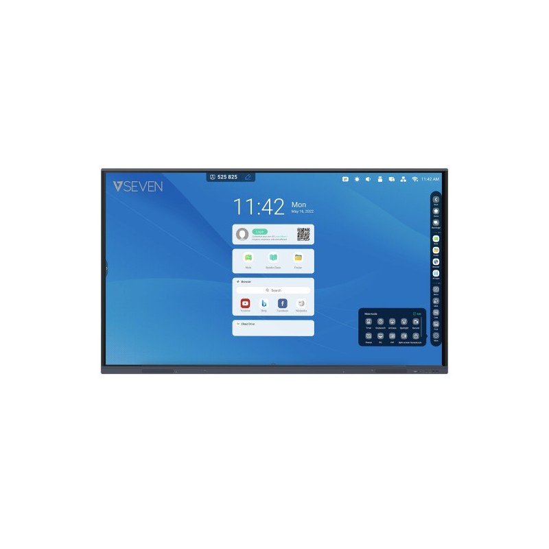 V7 IFP7501- lavagna interattiva 190,5 cm (75") 3840 x 2160 Pixel Touch screen Nero