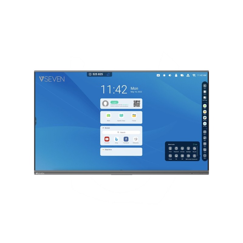 V7 IFP7502-V7PRO lavagna interattiva 190,5 cm (75") 3840 x 2160 Pixel Touch screen Nero USB   Bluetooth