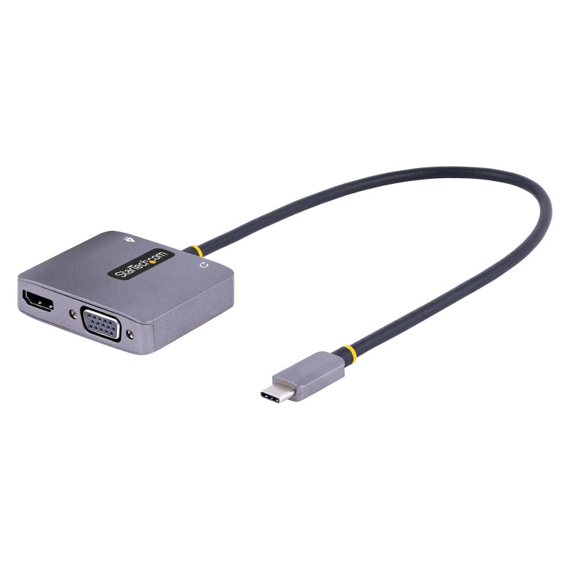 StarTech.com Adattatore USB-C a VGA HDMI, Adattatore Multiporta USB Type-C a VGA HDMI 4K 60Hz HDR con Uscita Audio da 3,5 mm