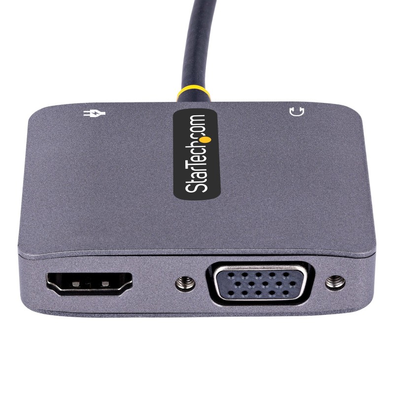 StarTech.com Adattatore USB-C a VGA HDMI, Adattatore Multiporta USB Type-C a VGA HDMI 4K 60Hz HDR con Uscita Audio da 3,5 mm