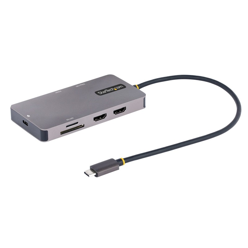 StarTech.com Adattatore USB C Multiporta, Doppio HDMI 4K 60Hz, Hub USB A 5Gbps a 2 porte, 100W Power Delivery Pass-Through,