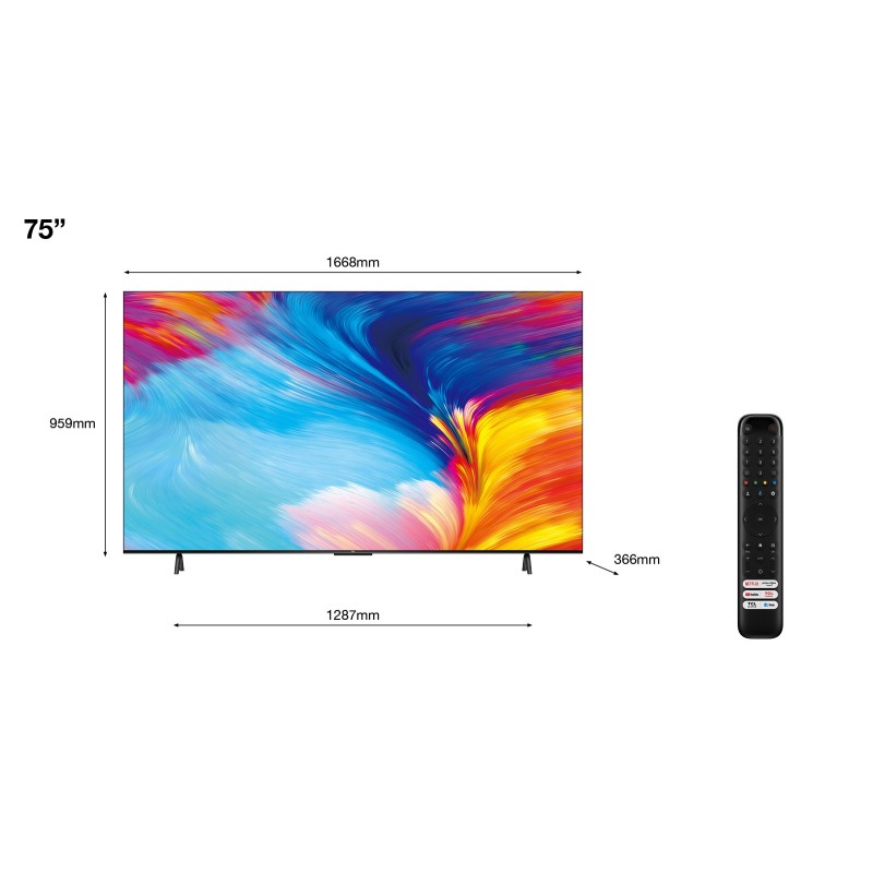 TCL Serie P63 4K Ultra HD 75" 75P635 Dolby Audio Google TV 2022