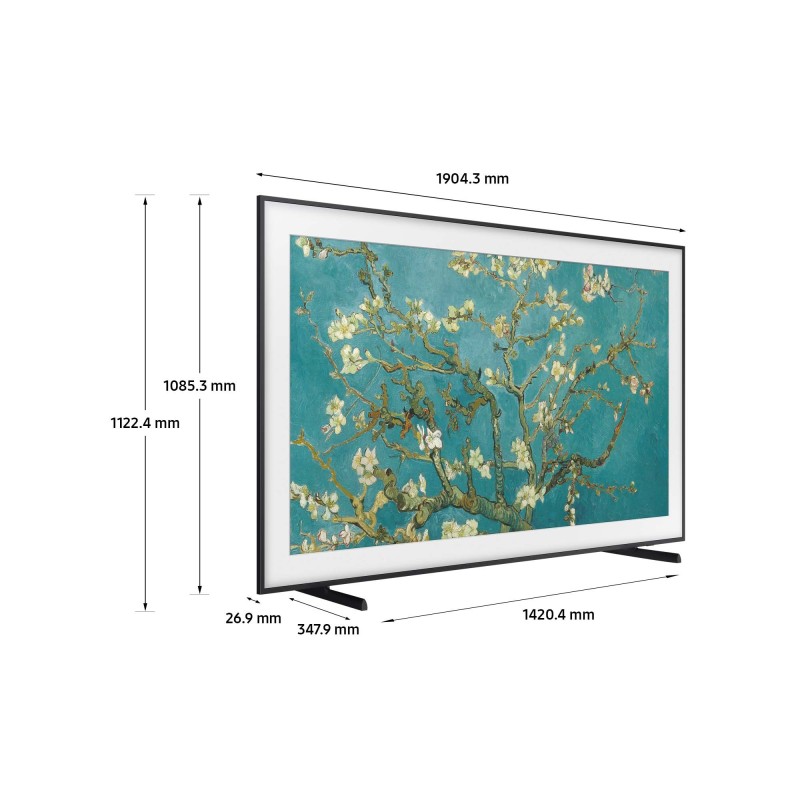 Samsung The Frame TV 4K 85” 85LS03B Smart TV Wi-Fi Black 2022, Processore 4K, Cornice personalizzabile, Display anti-riflesso,