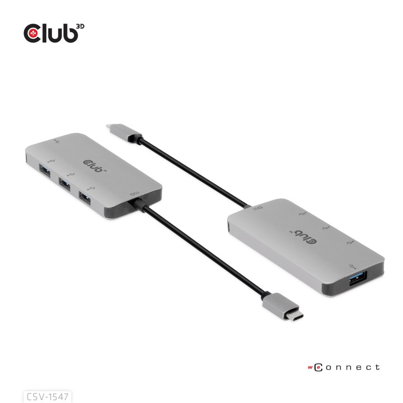 CLUB3D CSV-1547 hub di interfaccia USB 3.2 Gen 2 (3.1 Gen 2) Type-C 10000 Mbit s Nero, Argento