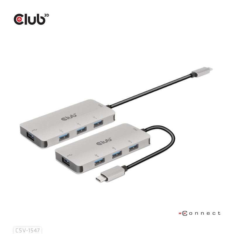 CLUB3D CSV-1547 hub di interfaccia USB 3.2 Gen 2 (3.1 Gen 2) Type-C 10000 Mbit s Nero, Argento
