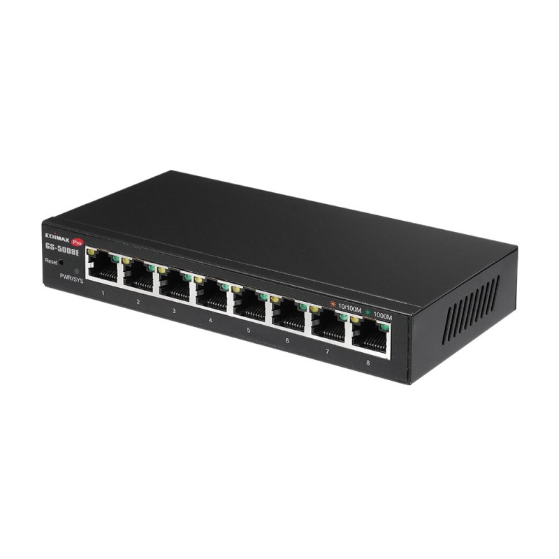 Edimax GS-5008E switch di rete Gestito Gigabit Ethernet (10 100 1000) Nero