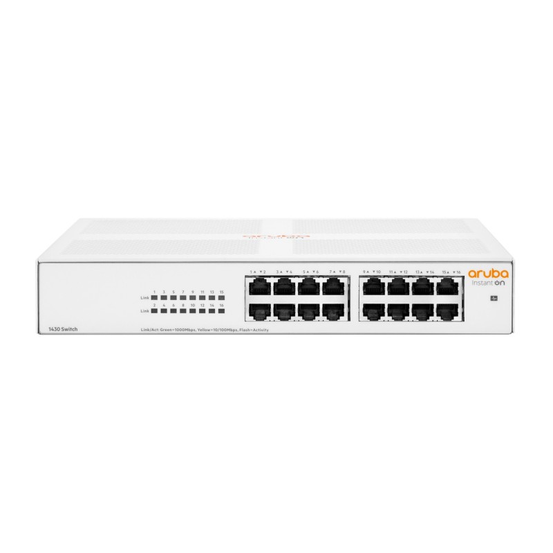 Aruba Instant On 1430 16G Non gestito L2 Gigabit Ethernet (10 100 1000) 1U Bianco