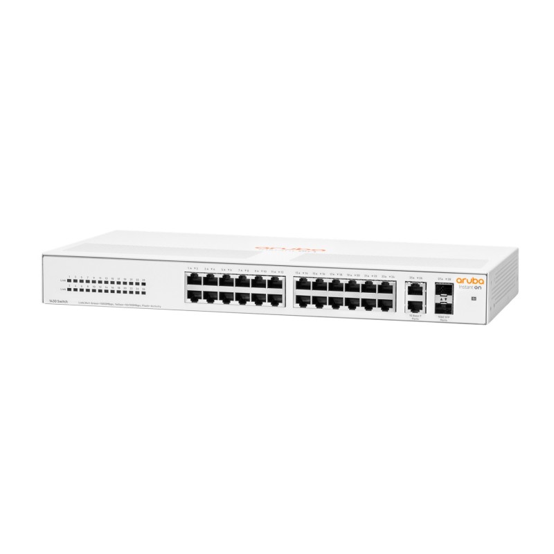 Aruba Instant On 1430 26G 2SFP Non gestito L2 Gigabit Ethernet (10 100 1000) 1U Bianco