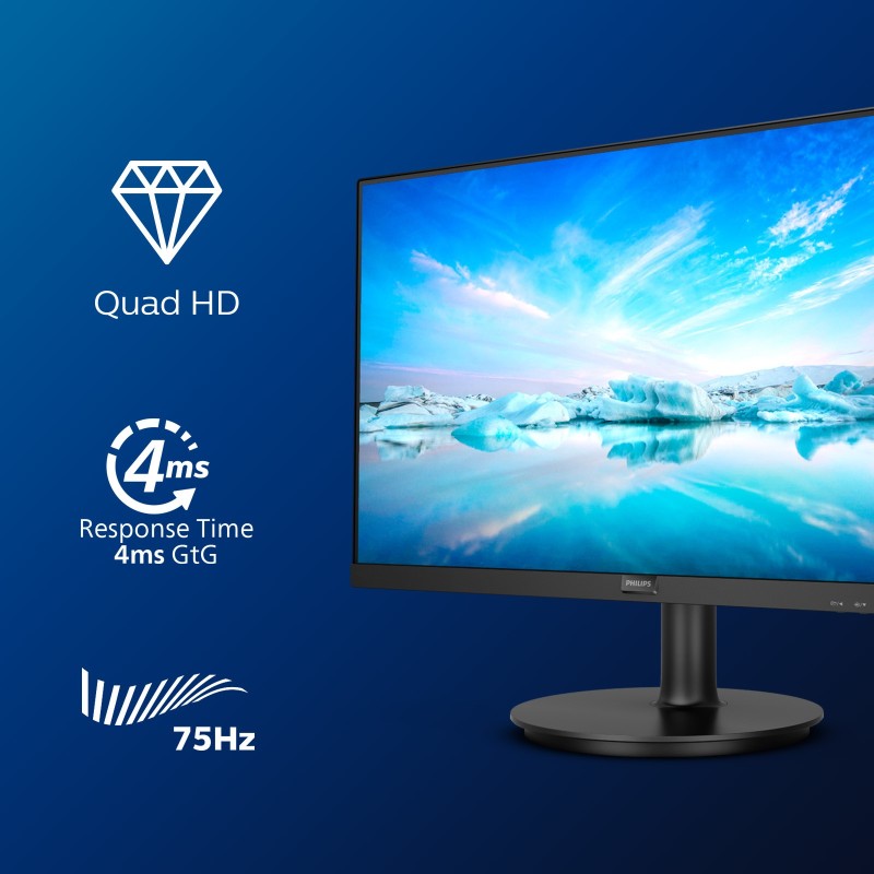 Philips V Line 275V8LA 00 Monitor PC 68,6 cm (27") 2560 x 1440 Pixel Quad HD LED Nero