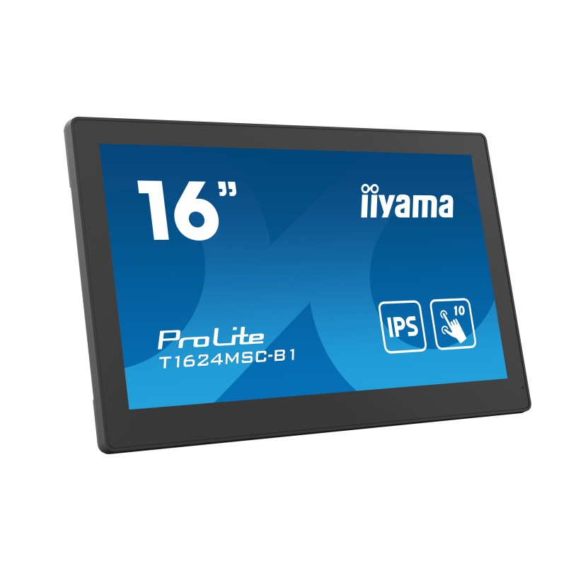 iiyama T1624MSC-B1 visualizzatore di messaggi Pannello piatto interattivo 39,6 cm (15.6") LCD 450 cd m² Full HD Nero Touch