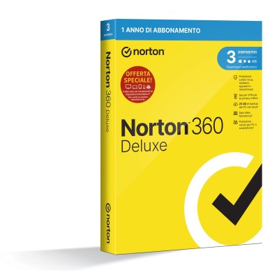 NortonLifeLock Norton 360 Deluxe 2024 | Antivirus per 3 dispositivi | Licenza di 1 anno | Secure VPN e Password Manager | PC,