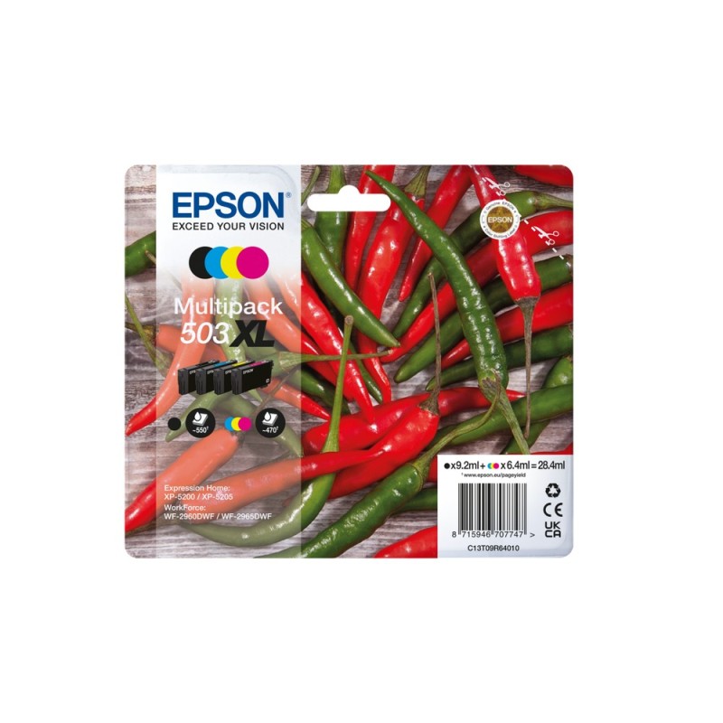 Epson 503XL cartuccia d'inchiostro 4 pz Originale Resa elevata (XL) Nero, Ciano, Magenta, Giallo