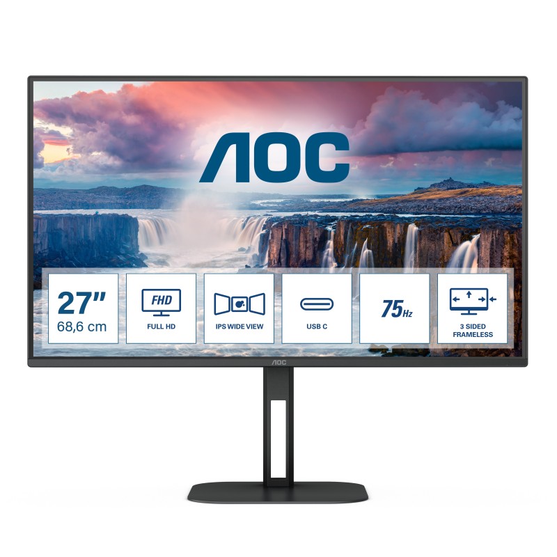 AOC V5 27V5CE BK Monitor PC 68,6 cm (27") 1920 x 1080 Pixel Full HD LED Nero