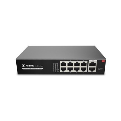 Atlantis Land NetPower F10PoE8 Non gestito Fast Ethernet (10 100) Supporto Power over Ethernet (PoE) Nero
