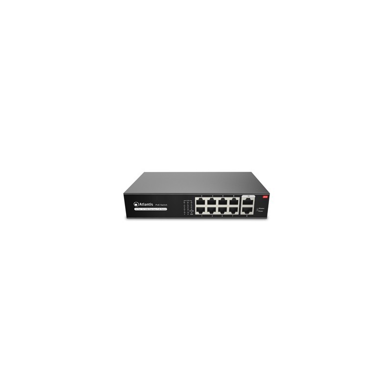 Atlantis Land NetPower F10PoE8 Non gestito Fast Ethernet (10 100) Supporto Power over Ethernet (PoE) Nero