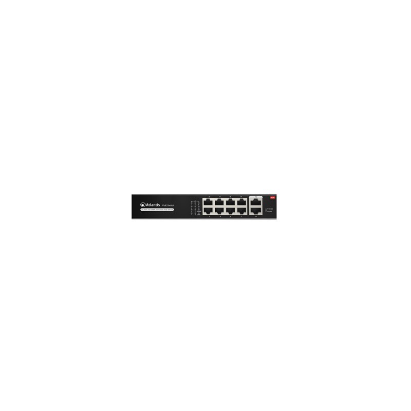 Atlantis Land NetPower F10PoE8 Non gestito Fast Ethernet (10 100) Supporto Power over Ethernet (PoE) Nero