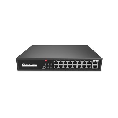 Atlantis Land NetPower G18PoE16 Non gestito Fast Ethernet (10 100) Supporto Power over Ethernet (PoE) Nero