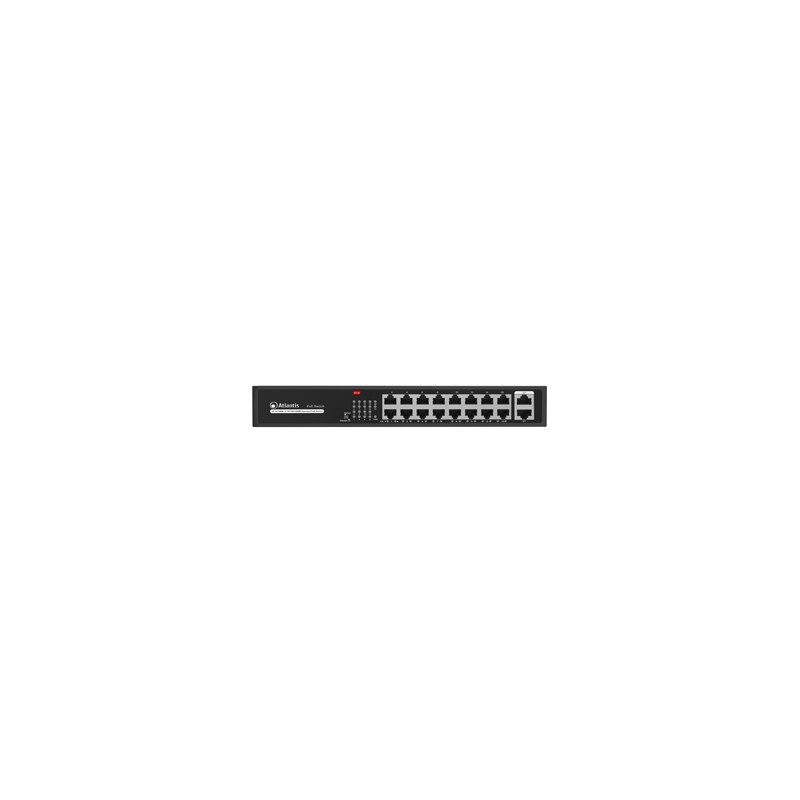 Atlantis Land NetPower G18PoE16 Non gestito Fast Ethernet (10 100) Supporto Power over Ethernet (PoE) Nero