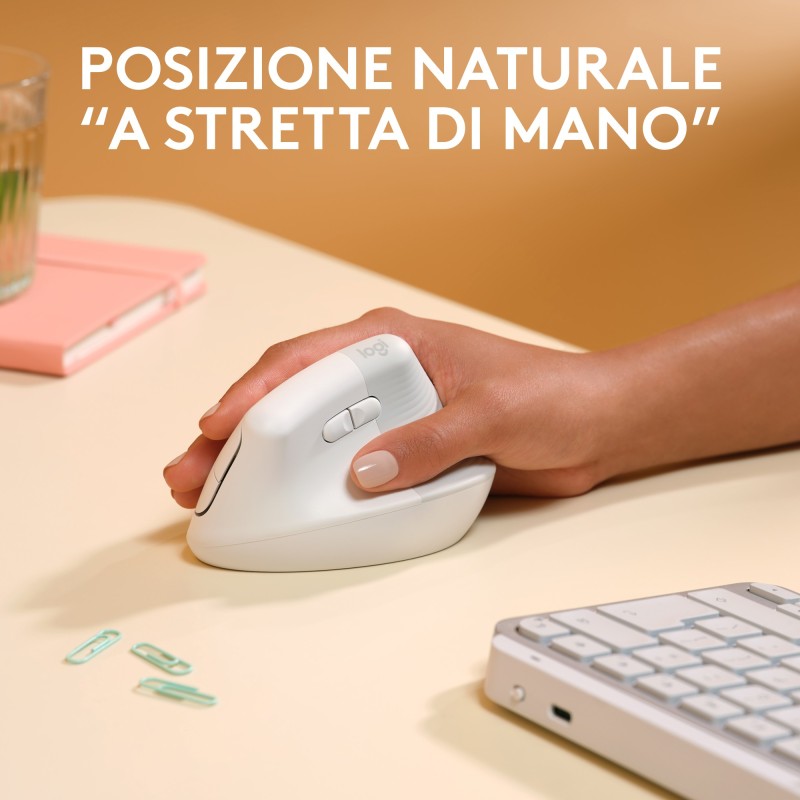 Logitech Lift for Mac mouse Mano destra RF senza fili + Bluetooth Ottico 4000 DPI