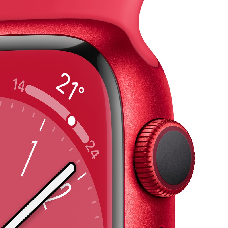 Apple Watch Series 8 GPS 41mm Cassa in Alluminio color (PRODUCT)RED con Cinturino Sport Band (PRODUCT)RED - Regular