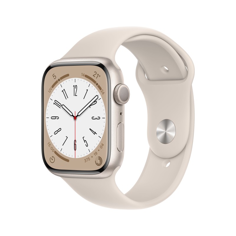 Apple Watch Series 8 OLED 45 mm Digitale 396 x 484 Pixel Touch screen Beige Wi-Fi GPS (satellitare)