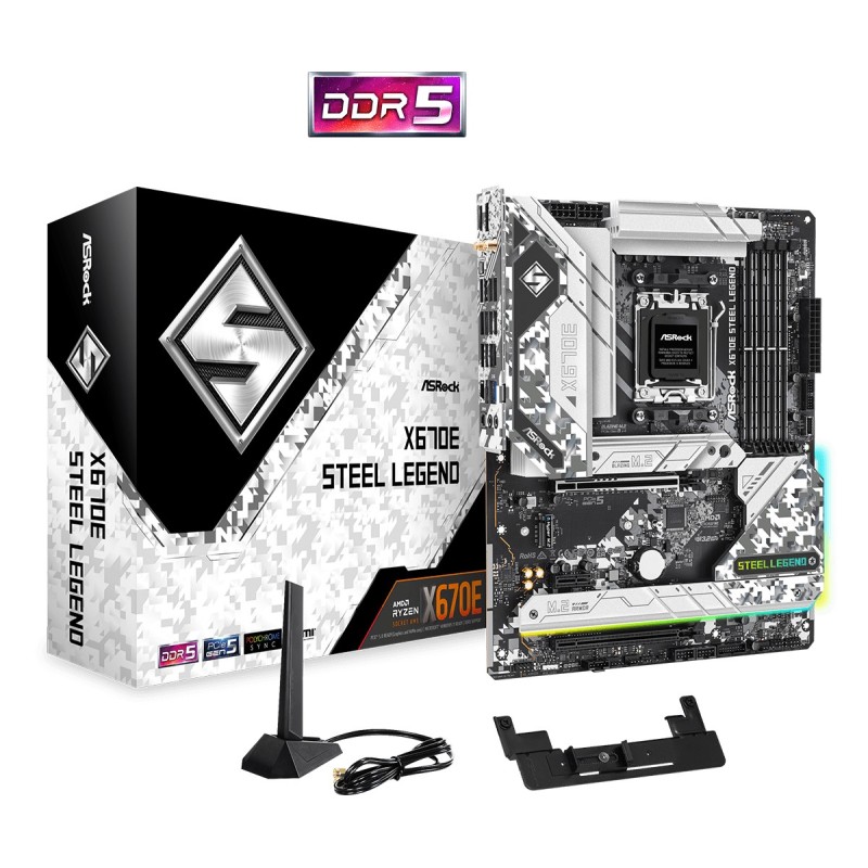 Asrock X670E Steel Legend AMD X670 Presa di corrente AM5 ATX