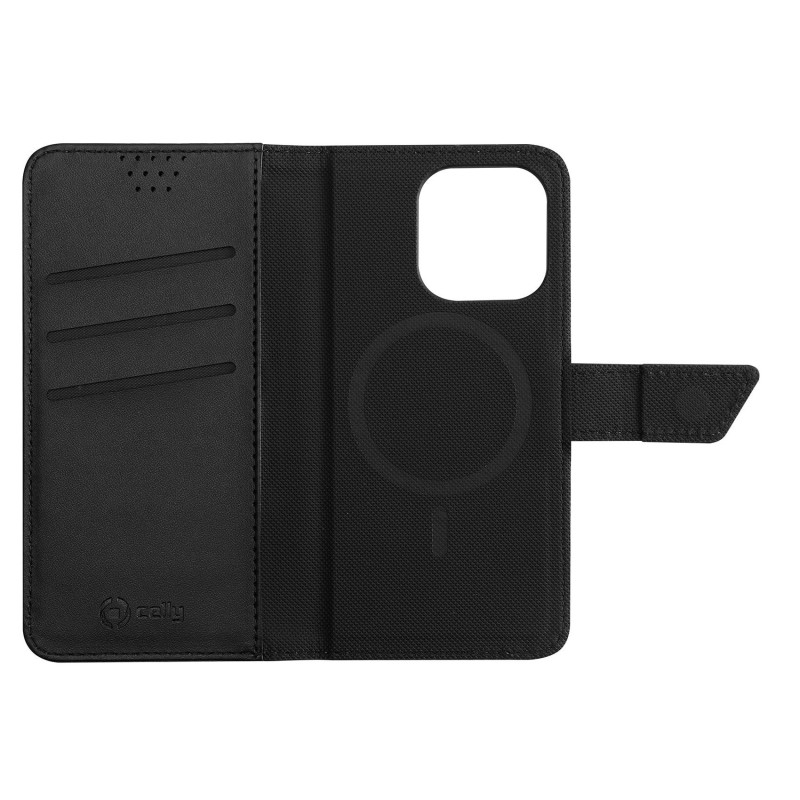 Celly Wallymag custodia per cellulare 15,5 cm (6.1") Custodia a borsellino Nero