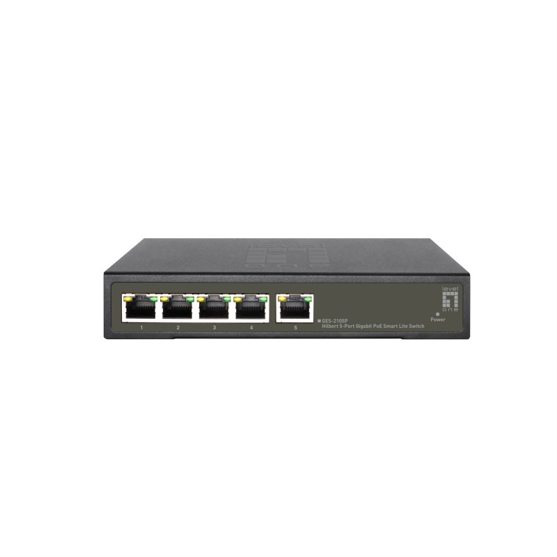 LevelOne GES-2105P switch di rete Gestito L2 Gigabit Ethernet (10 100 1000) Supporto Power over Ethernet (PoE) Nero