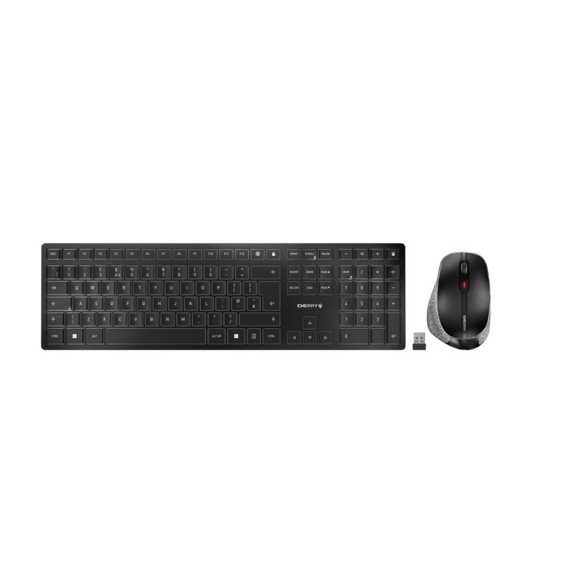 CHERRY DW 9500 SLIM tastiera Mouse incluso RF senza fili + Bluetooth QWERTY Inglese Nero, Grigio