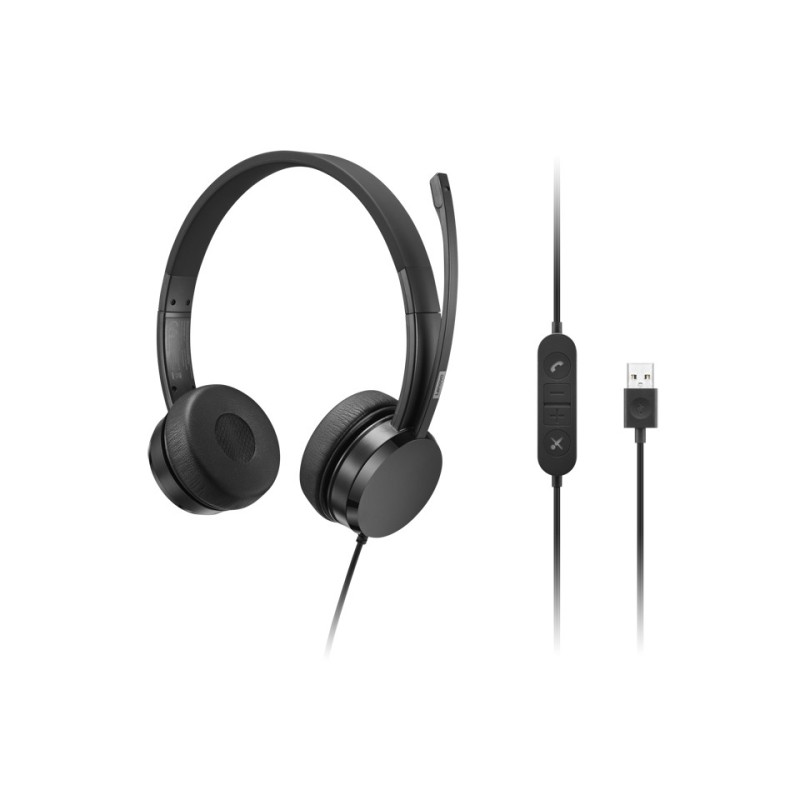 Lenovo 4XD1K18260 cuffia e auricolare Cablato A Padiglione Musica Giornaliera USB tipo A Nero