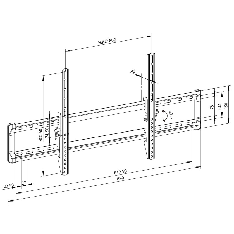 Montis MT077 2,16 m (85") Nero