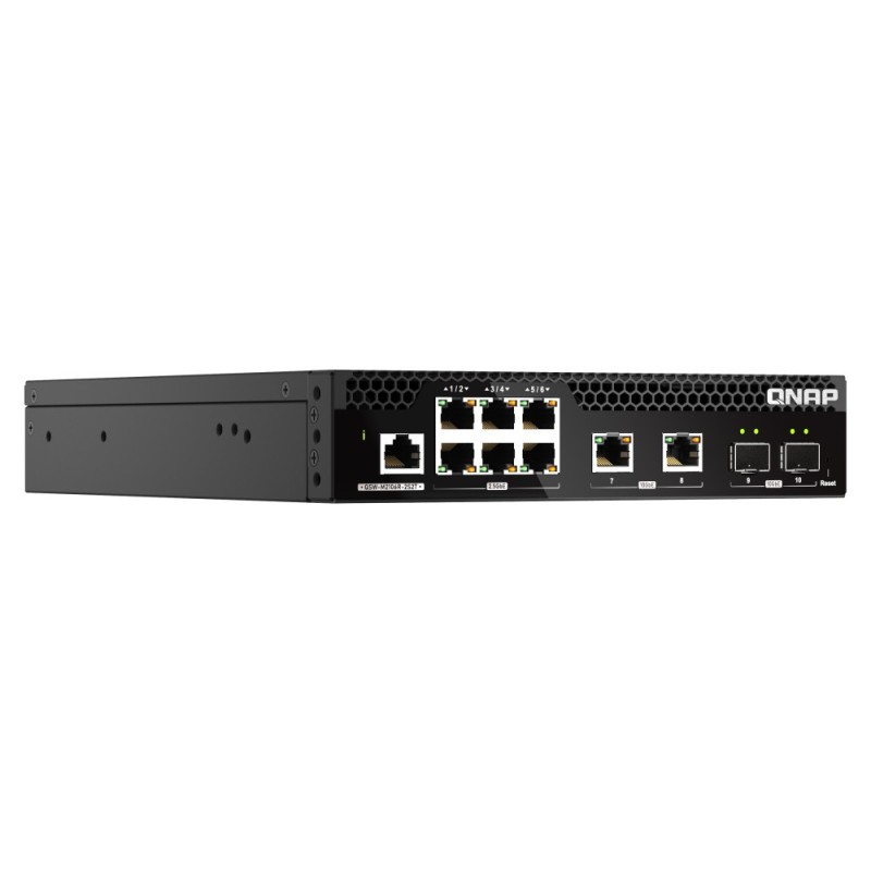 QNAP QSW-M2106R-2S2T switch di rete Gestito L2 10G Ethernet (100 1000 10000) 1U Nero
