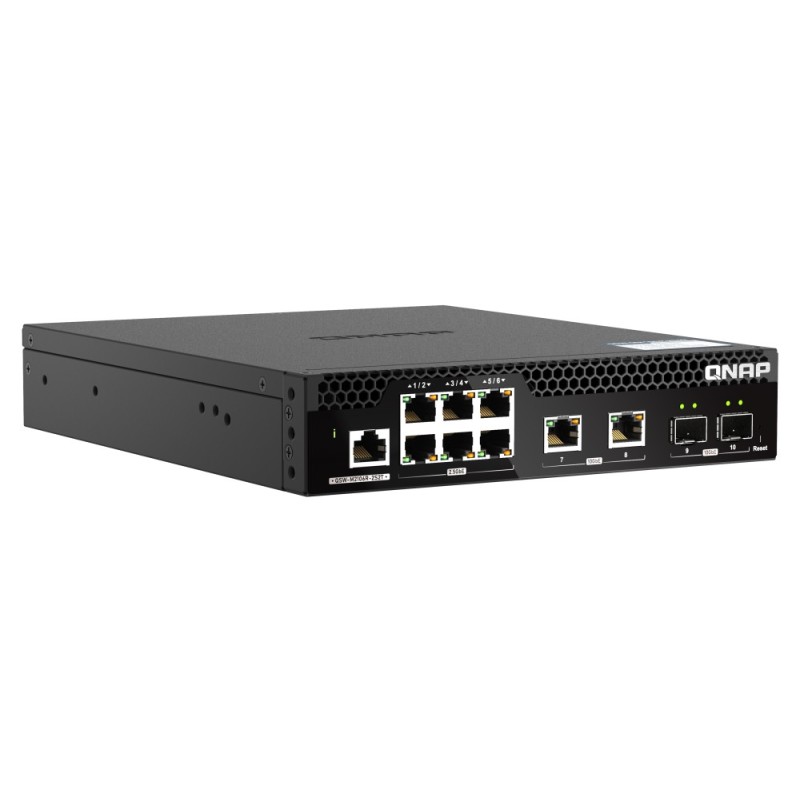QNAP QSW-M2106R-2S2T switch di rete Gestito L2 10G Ethernet (100 1000 10000) 1U Nero